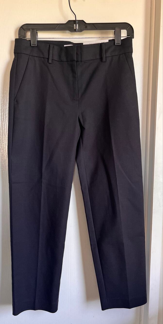 NWT LOFT The Riviera Slim Pants Black Ankle Dress Trousers Stretch Size 2